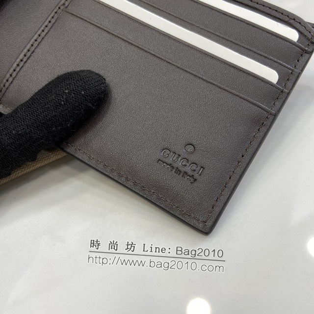 Gucci專櫃古馳最新款飾GG細節錢包男士短夾 jh2239型號：408827